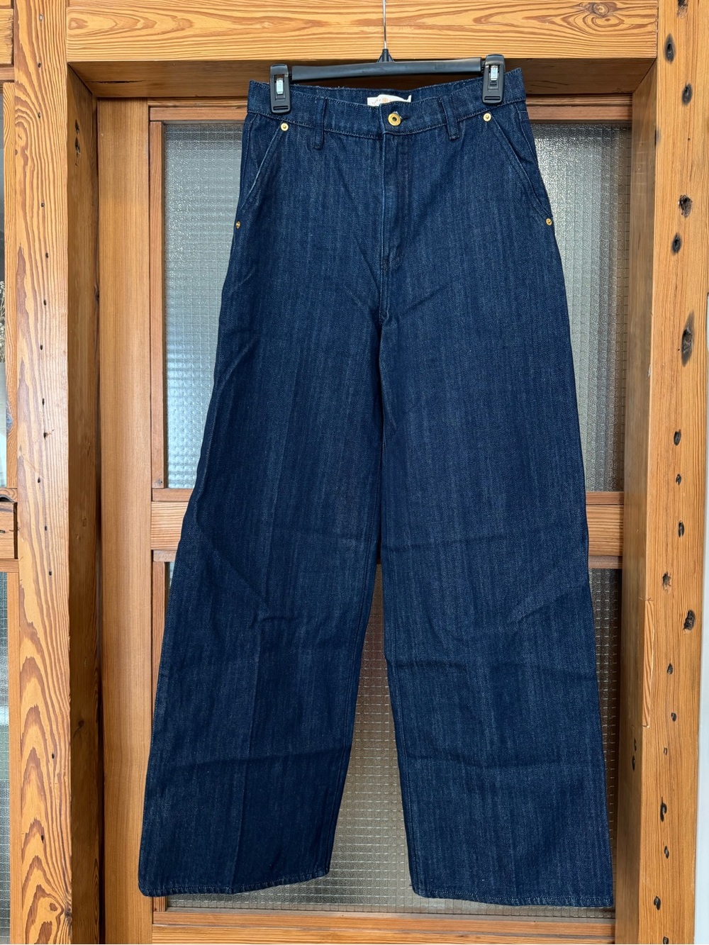 Tory Burch High Rise Deep Indigo Wide-Leg Relaxed Jeans